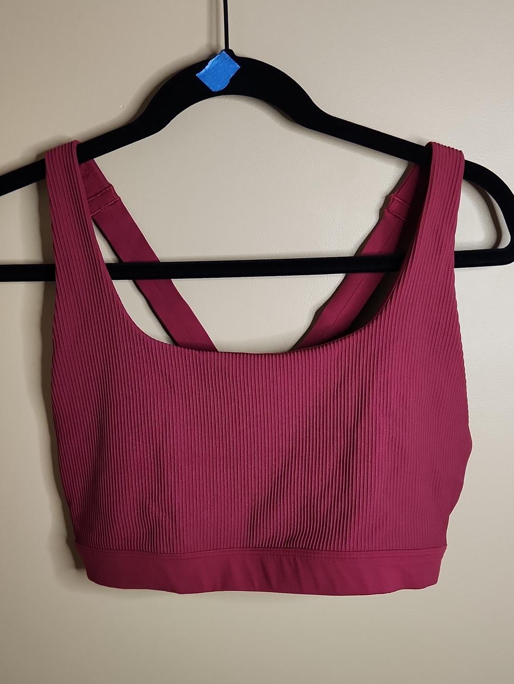 Athleta Exhale Ribbed Bra In Garnet Size XL. #613784